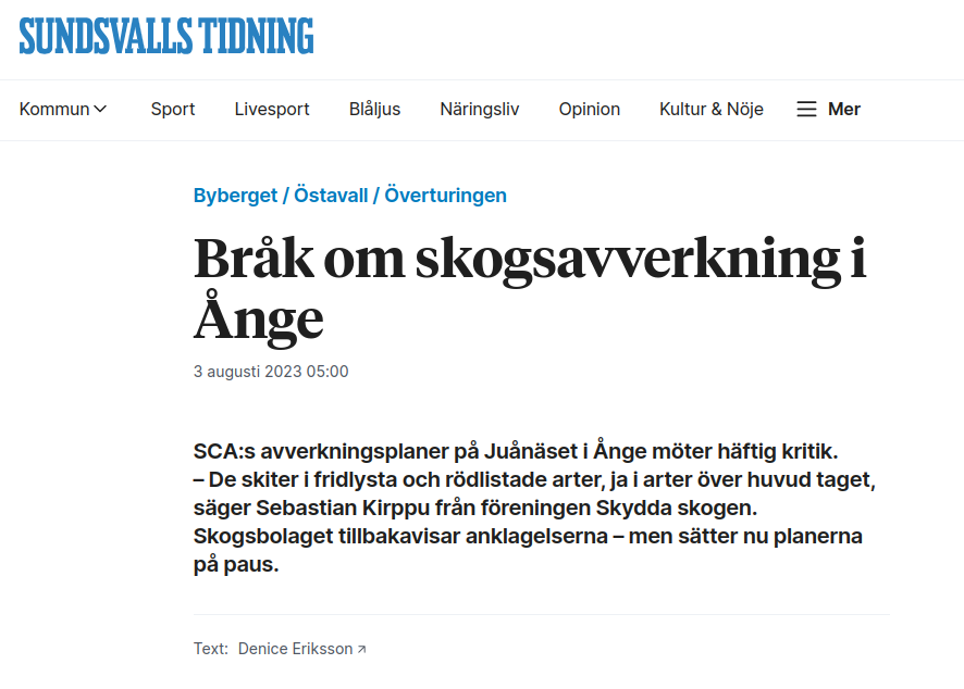 Skogsavverkningsbråkande Startskott