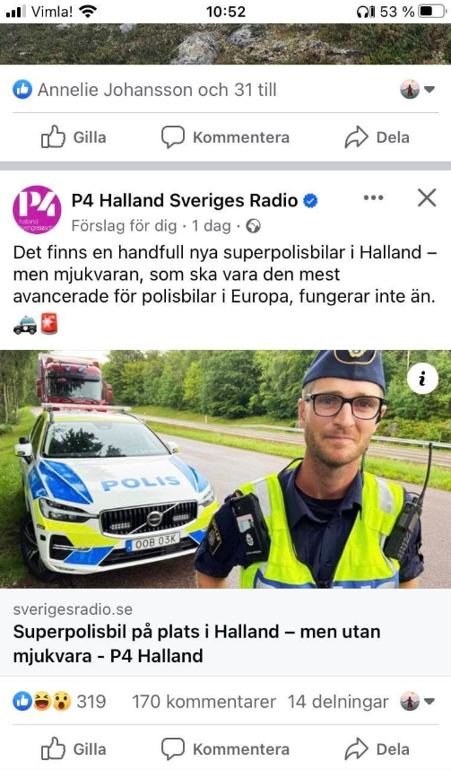 Superpolisbilar Utan Fungerande Mjukvara