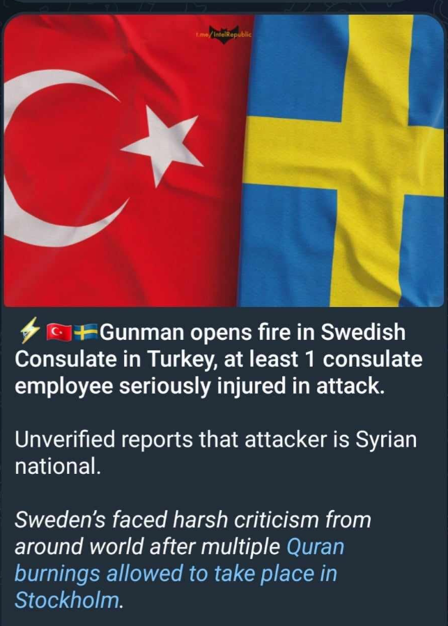 En Skottskadad I Turkiet Vid Attack Mot Svenska Konsulatet
