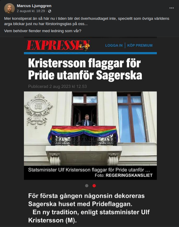 Regnbågsflaggande Barnhandlare  På Sagerska