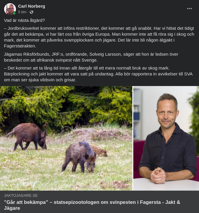 Svinpest & Snabba Restriktioner