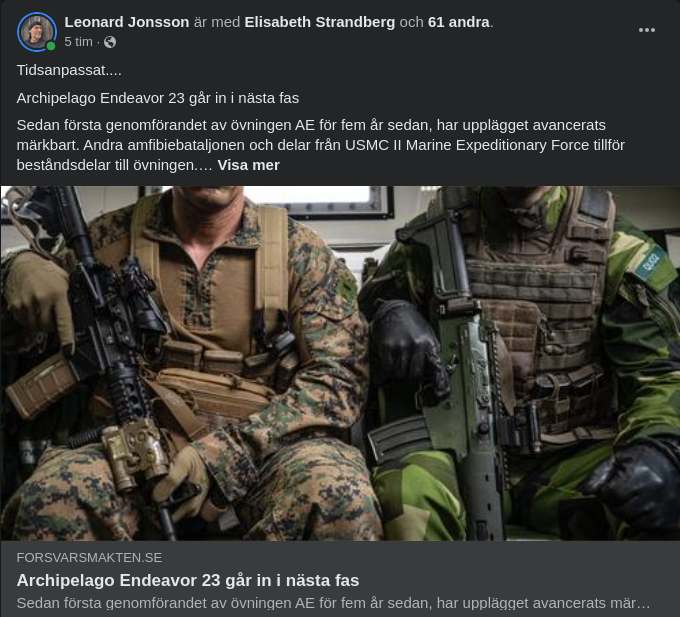 Bilateral Militärövning I Stockholms Skärgård