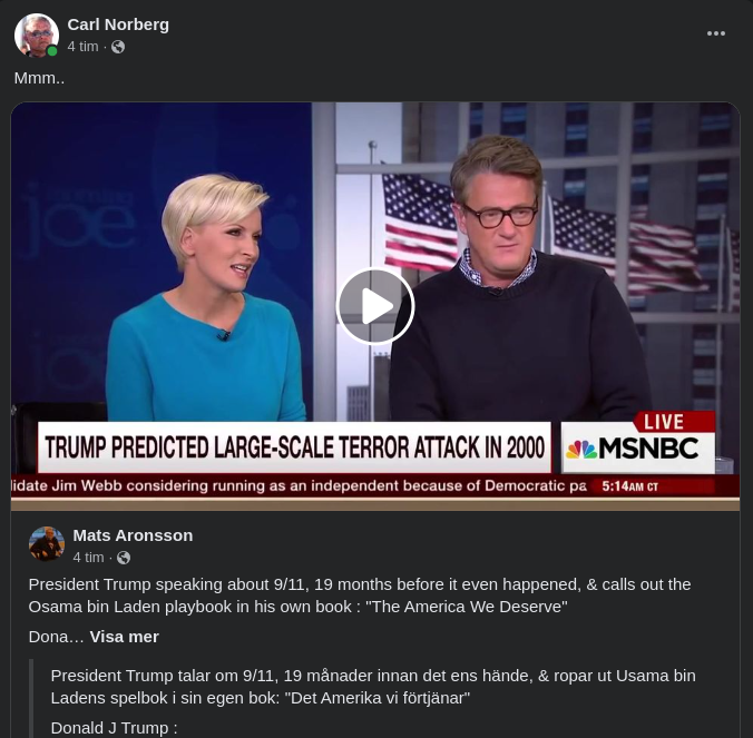 Terrorattacksförutsägande Trump