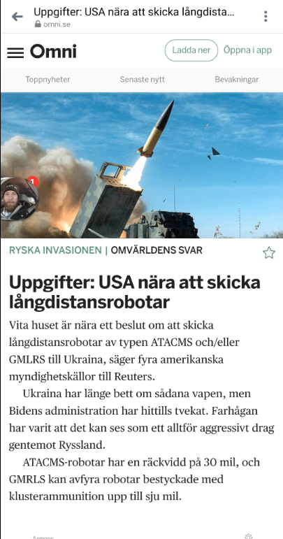 Amerikanska Långdistansrobotar Till Ukraina?