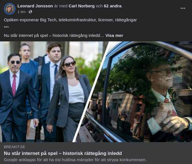 Amerikanska Staten & Google I Rättegång