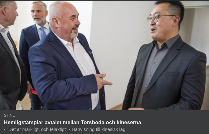 Hemligt Kina-Avtal I Torsboda