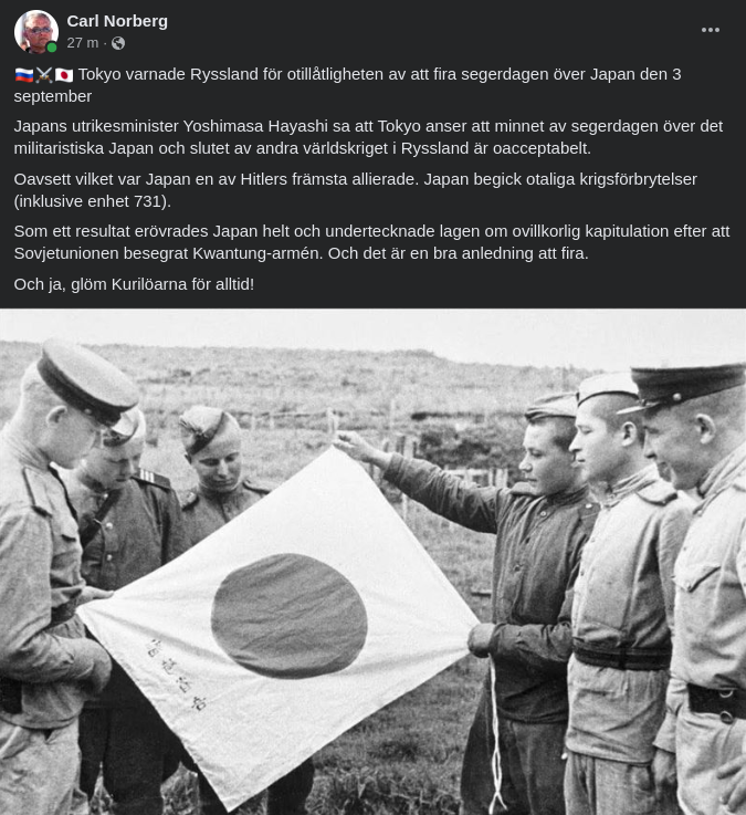 Japanskt Missnöje Över Ryskt Firande