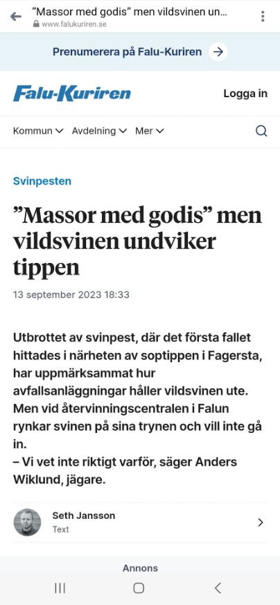 Godisundvikande Vildsvin