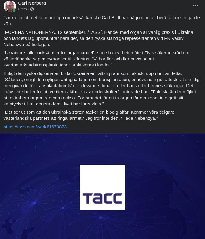 Ukrainsk Organhandel I TASS