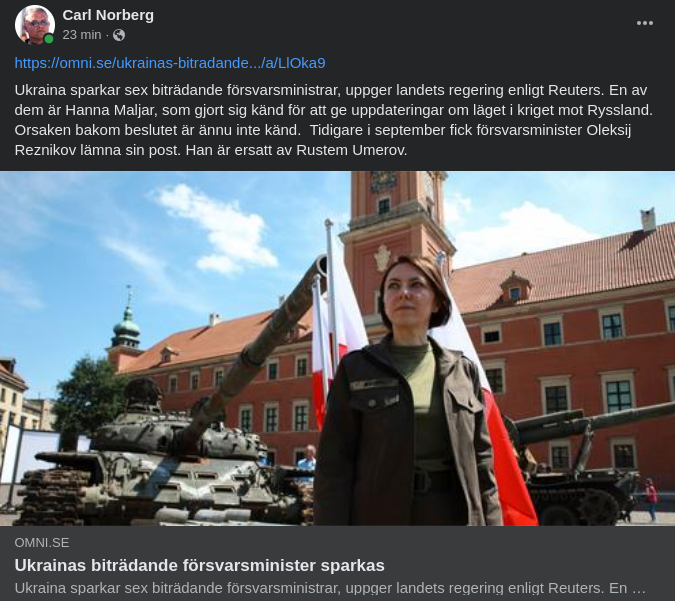 Sex Ukrainska Biträdande Försvarsminister Sparkade