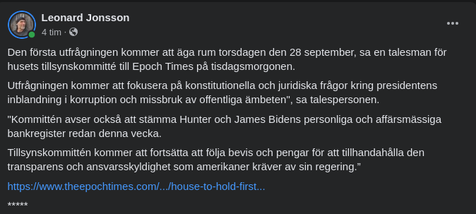 Tid För Första Utfrågning Satt Till 28/9