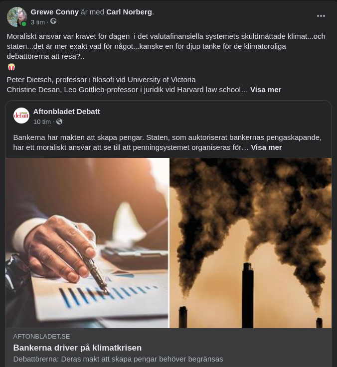 Moraliskt Pengaskapandeansvar I Aftonslasket