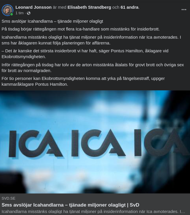 Avslöjande SMS I ICA-Härvan