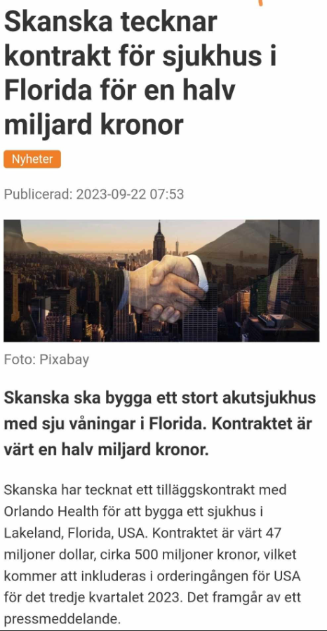 Amerikanskt Skanska-Kontrakt