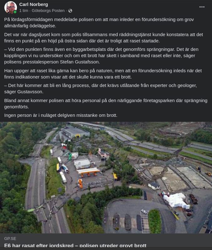 Förundersökningsstart Om E6-Ras