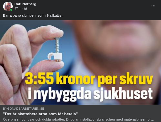 Skruvade Kostnader