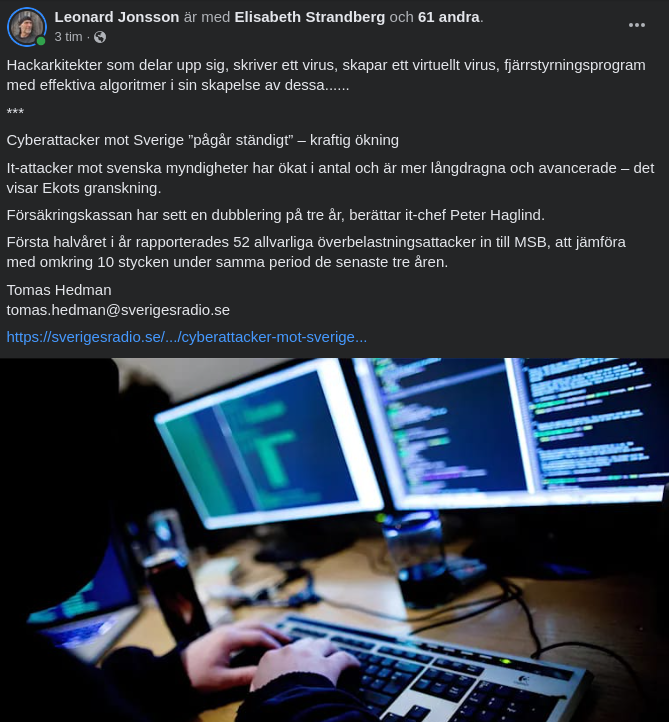 Cyberattackerat Sverige