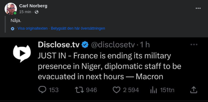 Frankrike Ändar Militär Närvaro I Niger