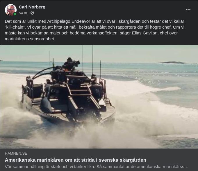 Amerikanska Marinkåren & Svenska Skärgården