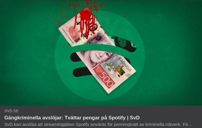 Penningtvättande Spotify