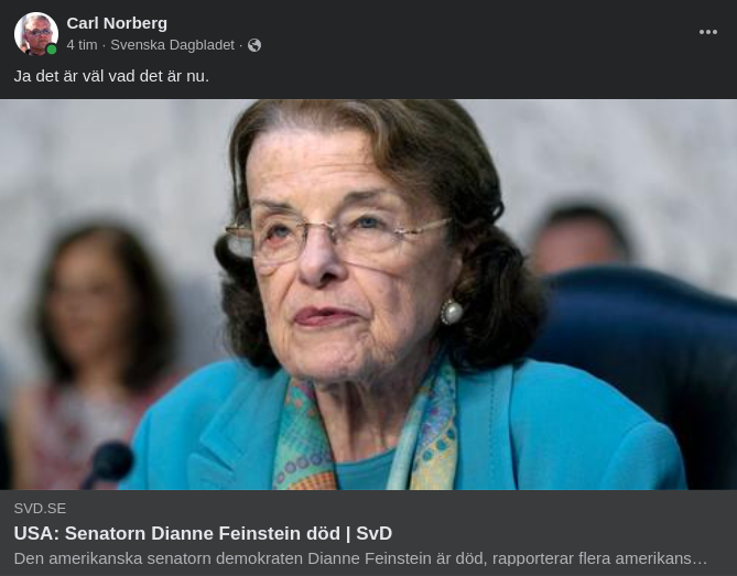 Senator Feinstein Död