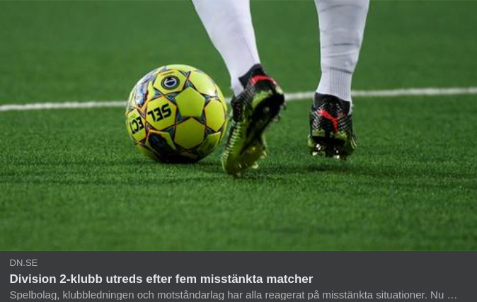 Matchfixning Utreds I Division 2