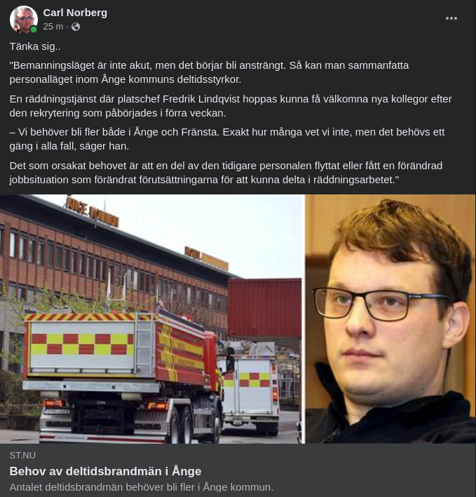 Bemanningsbehov För Deltidsstyrkor