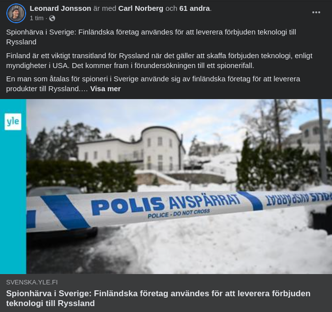 Finländska Företag I Svensk Spionhärva