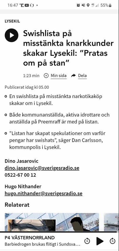 Knarkswischlista I Lysekil