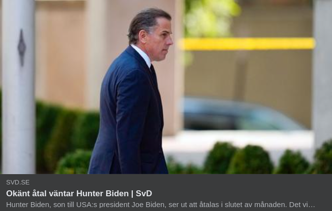 Hunter Väntar Okänt Åtal I SvD