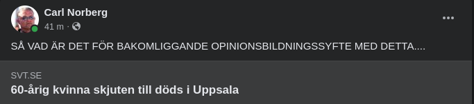 Dödskjutning & Bakomliggande Opinionsbildningssyfte