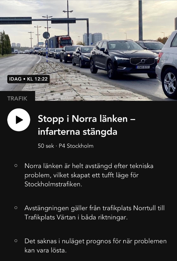 Norra Länken Stopp