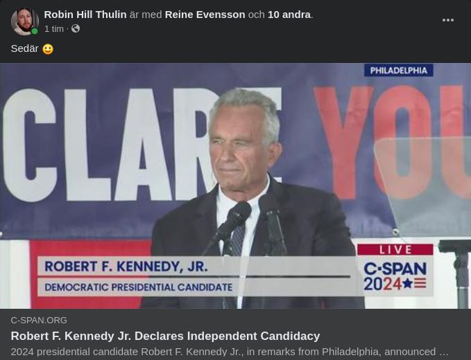 RFK Jr. Kör Som Oberoende Kandidat