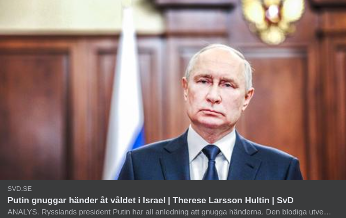 Handgnuggande Putin I SvD