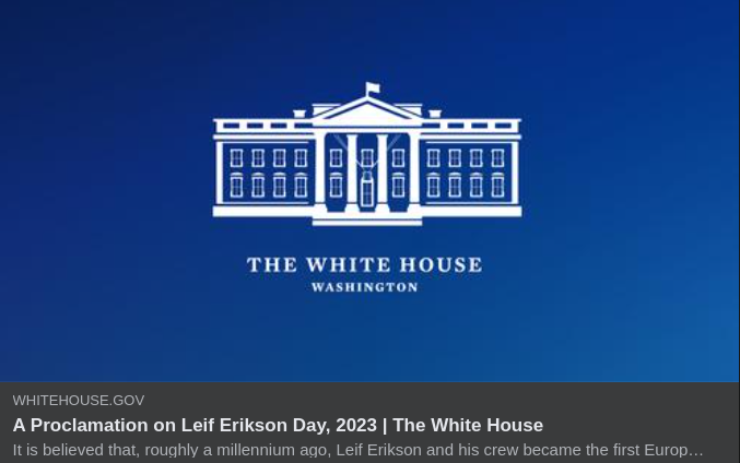 Kungörelse Om Leif Erikson Dagen