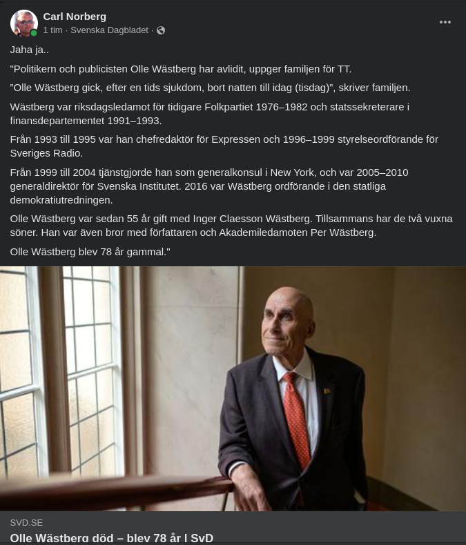 Olle Wästberg Avliden