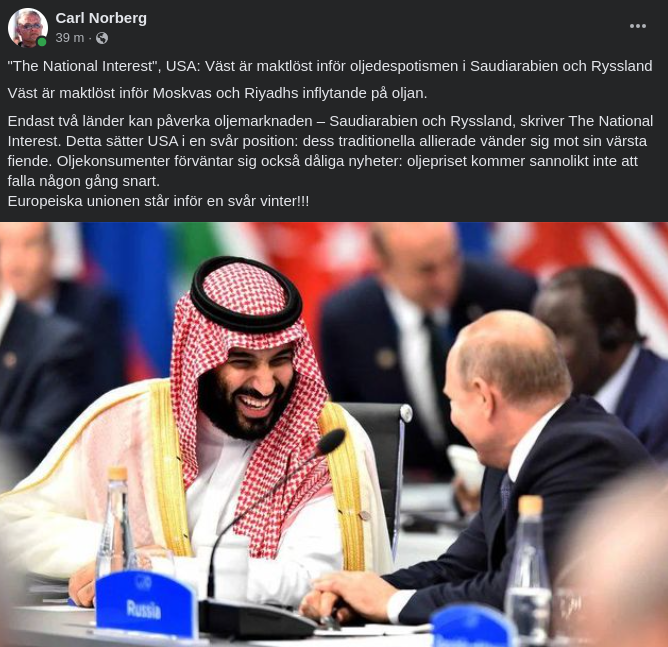 USA Saudiarabien Ryssland & Oljemarknaden