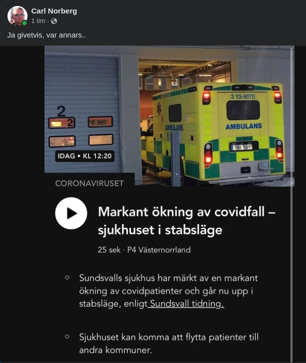 Markant Covidiotiökning I Sundsvall
