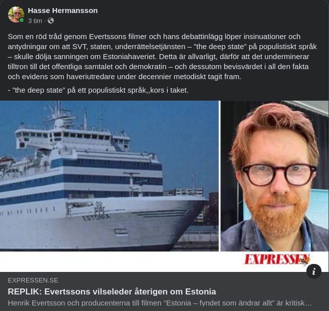 Populistiskt Deep State & Estonia I Expressen