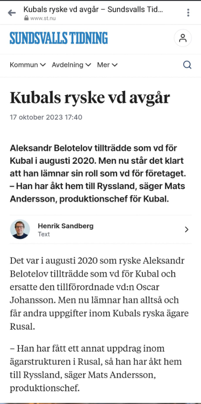 Kubals VD Avgången Hem Till Ryssland