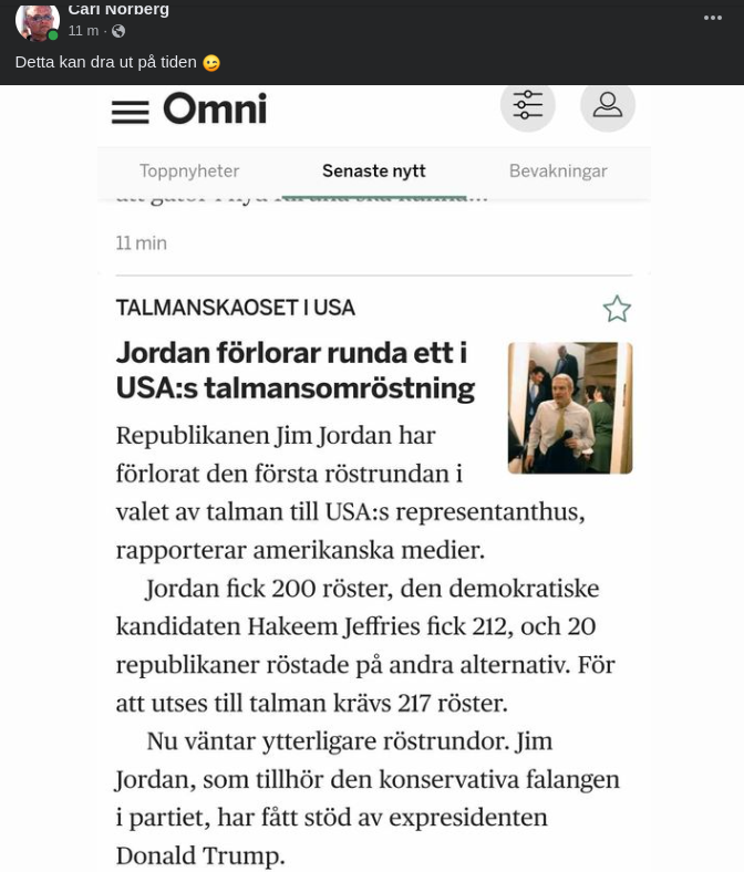 Möjligt Tidskrävande Talmansval