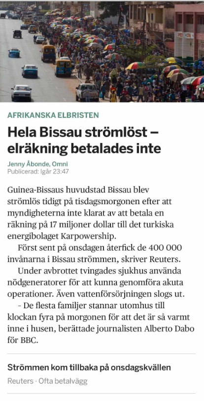 Kraftförsörjningsproblem