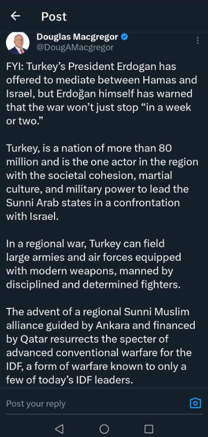 Macgregor Om Turkiet I Mellanöstern