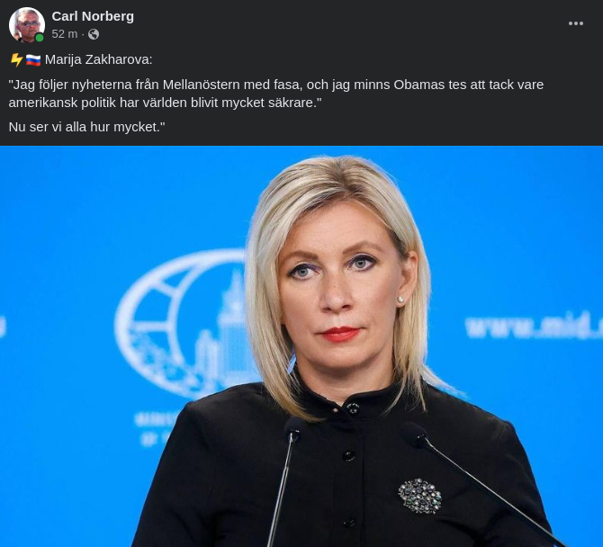 Zakharova Minns Obamas Säkerhetstes
