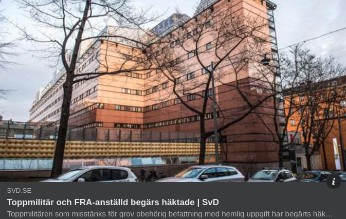 Toppmilitär Med FRA-Hustru Häktade