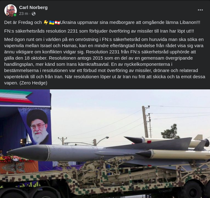 Möjlig Missilöverföring Till Iran