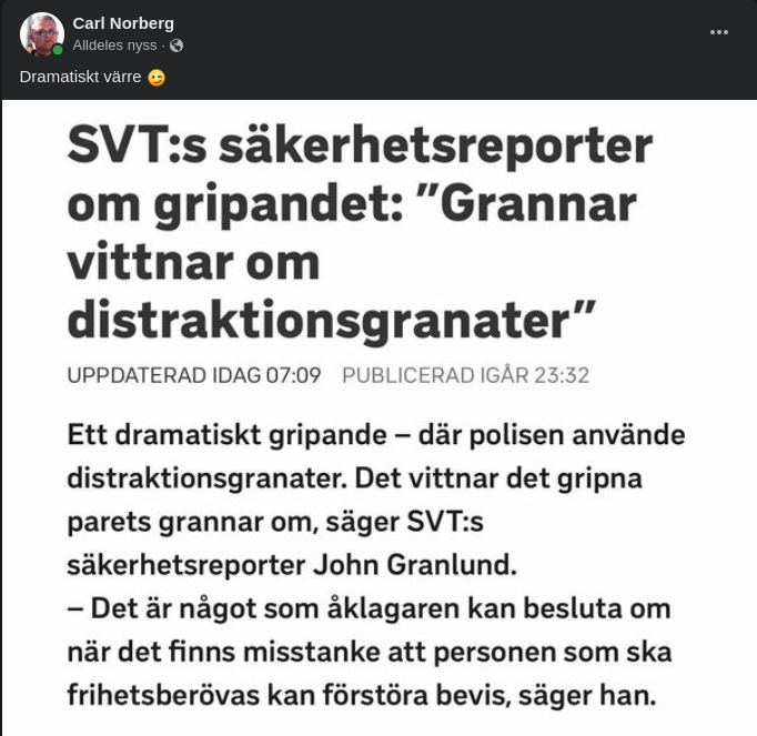 Gripande Dramatik Med Distraktionsgranater