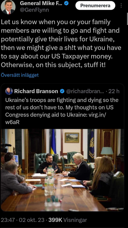 Flynn Replikerar Branson
