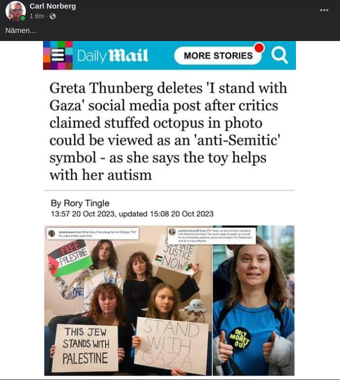 Gretchen Med Bläckfisk & Raderat Gaza-Inlägg