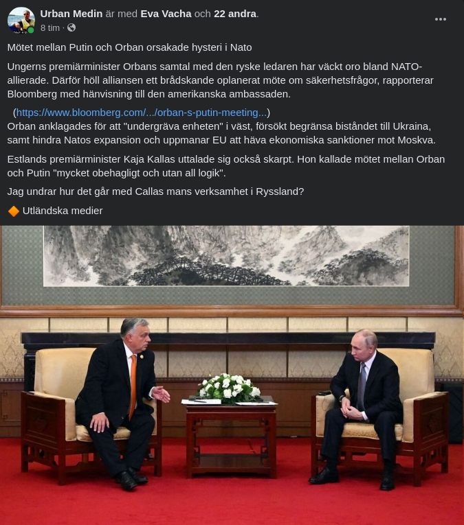 Orban/Putin-Möte  Oroar Nato